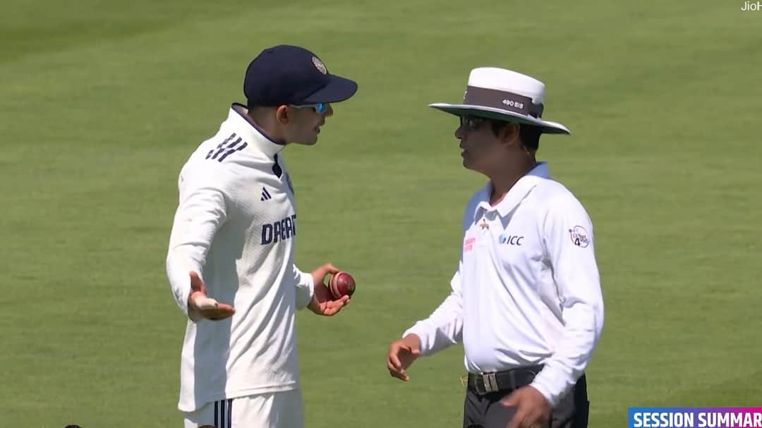 Shubman Gill upset with umpire