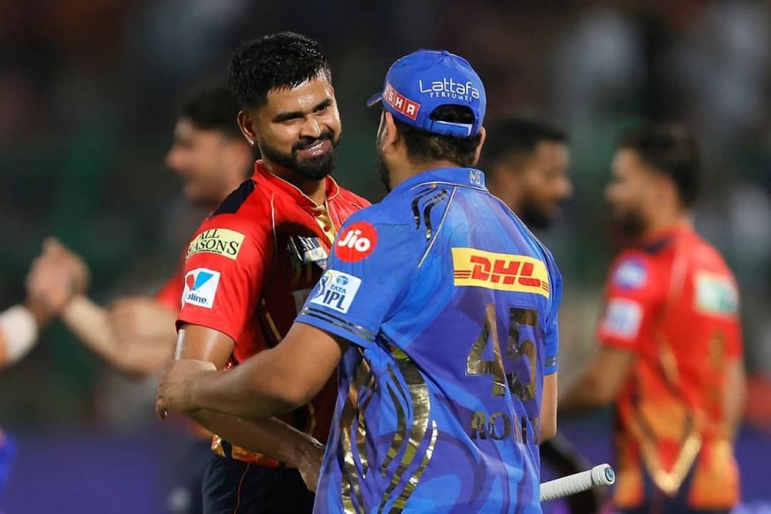 Rohit Sharma congratulates Shreyas Iyer 
